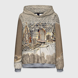 Толстовка-худи мужская Город 2100, цвет: 3D-меланж