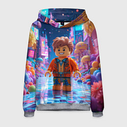 Толстовка-худи мужская Roblox в неоновом городе, цвет: 3D-меланж