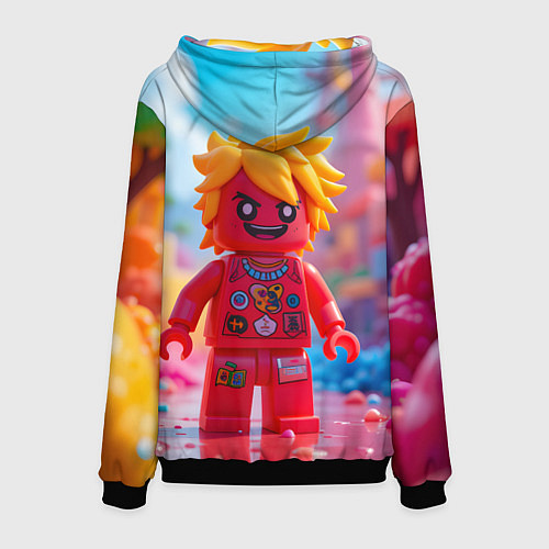 Мужская толстовка Роблокс с желтыми волосами / 3D-Черный – фото 2