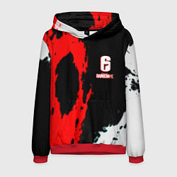 Толстовка-худи мужская Rainbow six краски абстрактные, цвет: 3D-красный