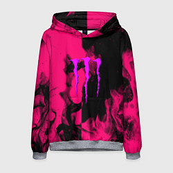 Толстовка-худи мужская Monster energy fire pink, цвет: 3D-меланж