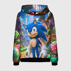 Толстовка-худи мужская Sonic красочный мир, цвет: 3D-черный