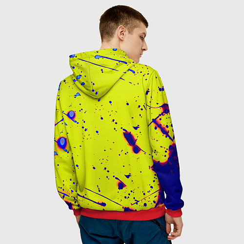 Мужская толстовка Monster energy краски / 3D-Красный – фото 4