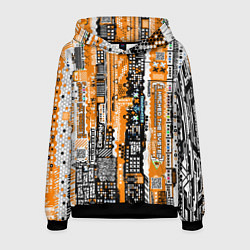 Толстовка-худи мужская Киберпанк паттерн жёлтый, цвет: 3D-черный