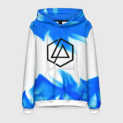 Толстовка-худи мужская Linkin park blue flame, цвет: 3D-белый
