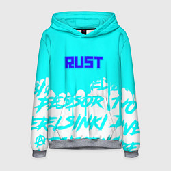 Толстовка-худи мужская Rust надписи краски, цвет: 3D-меланж