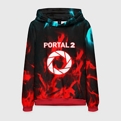 Толстовка-худи мужская Portal flame steel game, цвет: 3D-красный