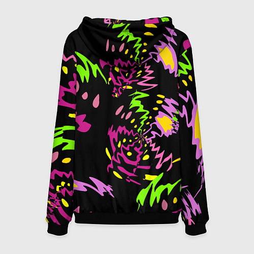 Мужская толстовка Яркие абстрактные круги-зигзаги / 3D-Черный – фото 2
