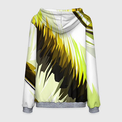 Мужская толстовка Чёрно-жёлтые острые полосы на белом фоне / 3D-Меланж – фото 2