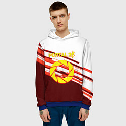 Толстовка-худи мужская Portal geometry game, цвет: 3D-синий — фото 2