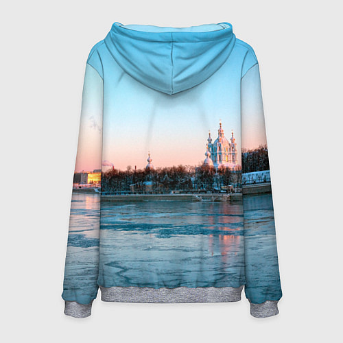 Мужская толстовка Смольный собор в Санкт-Петербурге / 3D-Меланж – фото 2