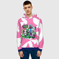 Толстовка-худи мужская Рик-Веном и Морти - ядовитая слизь, цвет: 3D-синий — фото 2