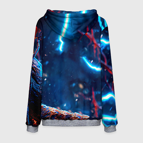 Мужская толстовка Снигирь и молнии / 3D-Меланж – фото 2
