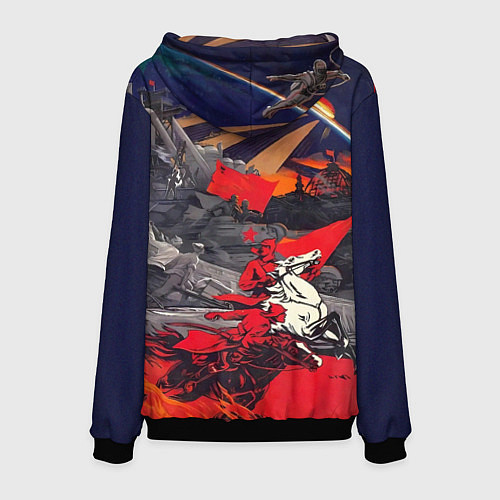 Мужская толстовка Советский Союз - Заря Человечества / 3D-Черный – фото 2