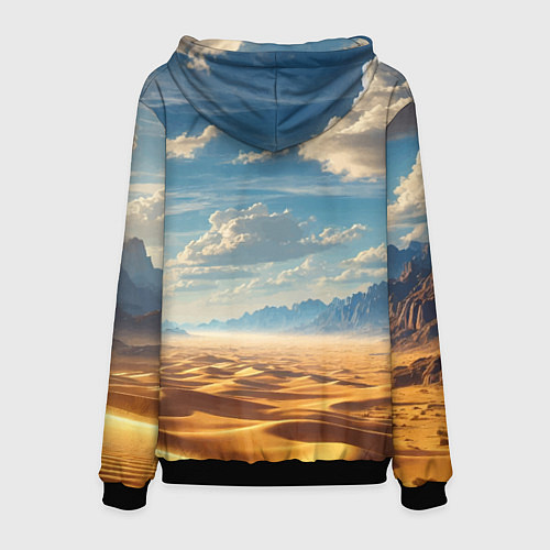 Мужская толстовка Эдди скачет на симбиот- скакуне по пустыне / 3D-Черный – фото 2