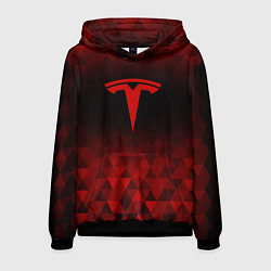 Толстовка-худи мужская Tesla red poly, цвет: 3D-черный