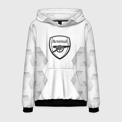Толстовка-худи мужская Arsenal white poly, цвет: 3D-черный