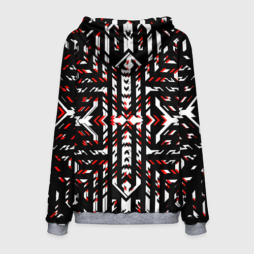 Мужская толстовка Чёрно-красные диагональные полосы на белом фоне / 3D-Меланж – фото 2