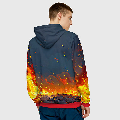 Мужская толстовка Чайка в огне / 3D-Красный – фото 4