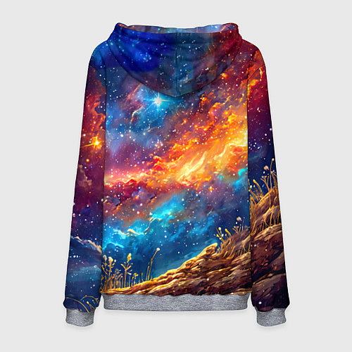 Мужская толстовка Пеликан в космосе / 3D-Меланж – фото 2