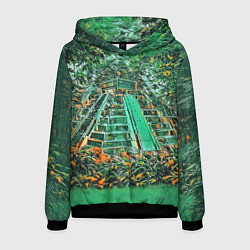 Толстовка-худи мужская Башня в джунглях, цвет: 3D-черный