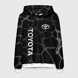 Толстовка-худи мужская Toyota - монохромный аква, цвет: 3D-белый