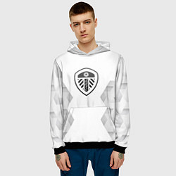 Толстовка-худи мужская Leeds United white poly, цвет: 3D-черный — фото 2