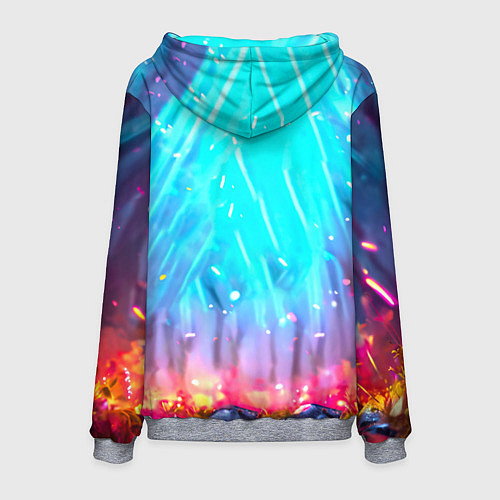 Мужская толстовка Черный ворон в неоне / 3D-Меланж – фото 2