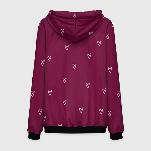 Мужская толстовка Сердца ко дню Святого Валентина / 3D-Черный – фото 2