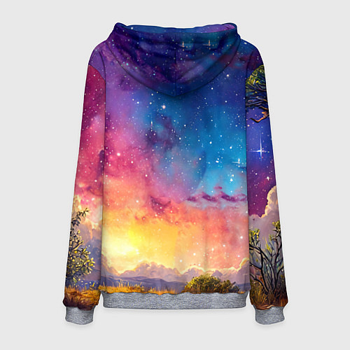 Мужская толстовка Страус и звездное небо / 3D-Меланж – фото 2