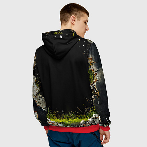 Мужская толстовка Корова на черном / 3D-Красный – фото 4