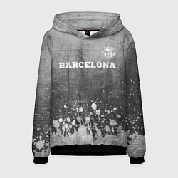 Толстовка-худи мужская Barcelona - grey gradient посередине, цвет: 3D-черный