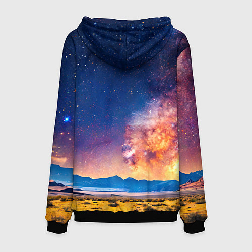 Мужская толстовка Верблюд и звездное небо / 3D-Черный – фото 2