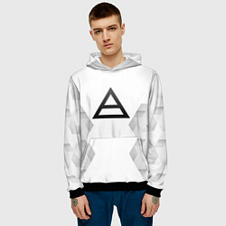 Толстовка-худи мужская Thirty Seconds to Mars white poly, цвет: 3D-черный — фото 2