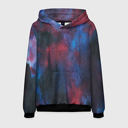 Толстовка-худи мужская Тай-дай космос, цвет: 3D-черный