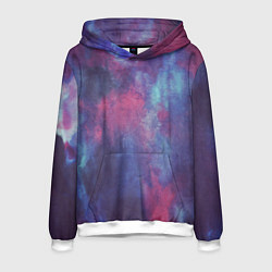 Толстовка-худи мужская Тай-дай космос, цвет: 3D-белый