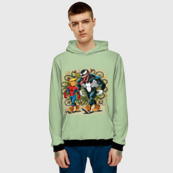 Толстовка-худи мужская Venom and Spider-Trump - meme, цвет: 3D-черный — фото 2