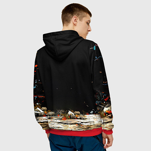Мужская толстовка Заяц на черном / 3D-Красный – фото 4