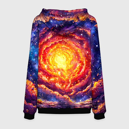 Мужская толстовка Медвежонок смотрит в космос / 3D-Черный – фото 2