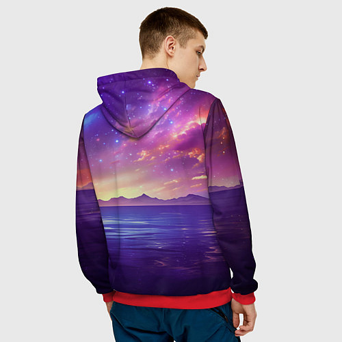 Мужская толстовка Волшебная галактика / 3D-Красный – фото 4