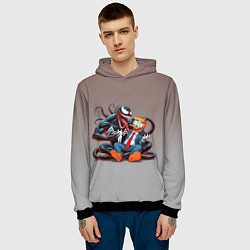 Толстовка-худи мужская Venom and Duck-Donald - ai art fantasy, цвет: 3D-черный — фото 2