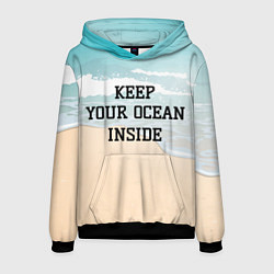 Толстовка-худи мужская Keep your ocean inside, цвет: 3D-черный