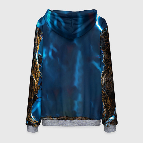 Мужская толстовка Лемур и удар молнии / 3D-Меланж – фото 2