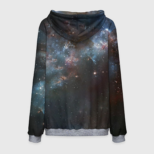Мужская толстовка Череп - космос / 3D-Меланж – фото 2