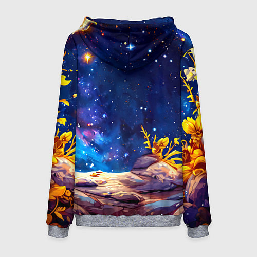 Мужская толстовка Хомяк и космическое небо / 3D-Меланж – фото 2