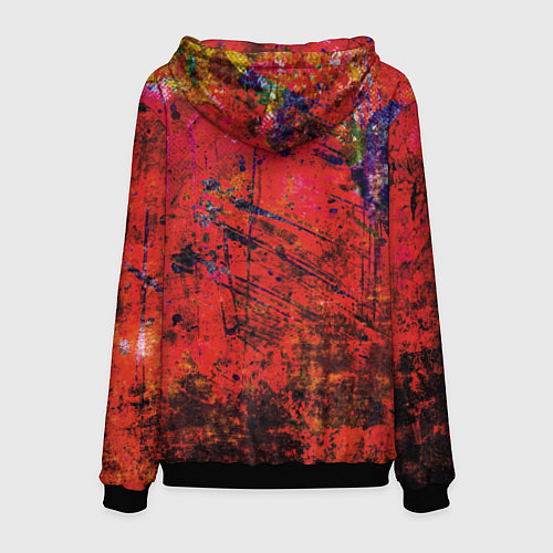 Мужская толстовка Абстракция - dark red grunge / 3D-Черный – фото 2
