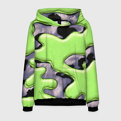 Толстовка-худи мужская Зеленый объемный камуфляж, цвет: 3D-черный