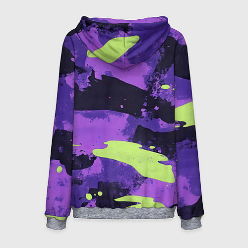 Мужская толстовка Герб РФ на фиолетовом камуфляже / 3D-Меланж – фото 2