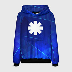 Толстовка-худи мужская Red Hot Chili Peppers blue poly, цвет: 3D-черный