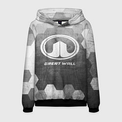 Толстовка-худи мужская Great Wall - grey gradient, цвет: 3D-черный